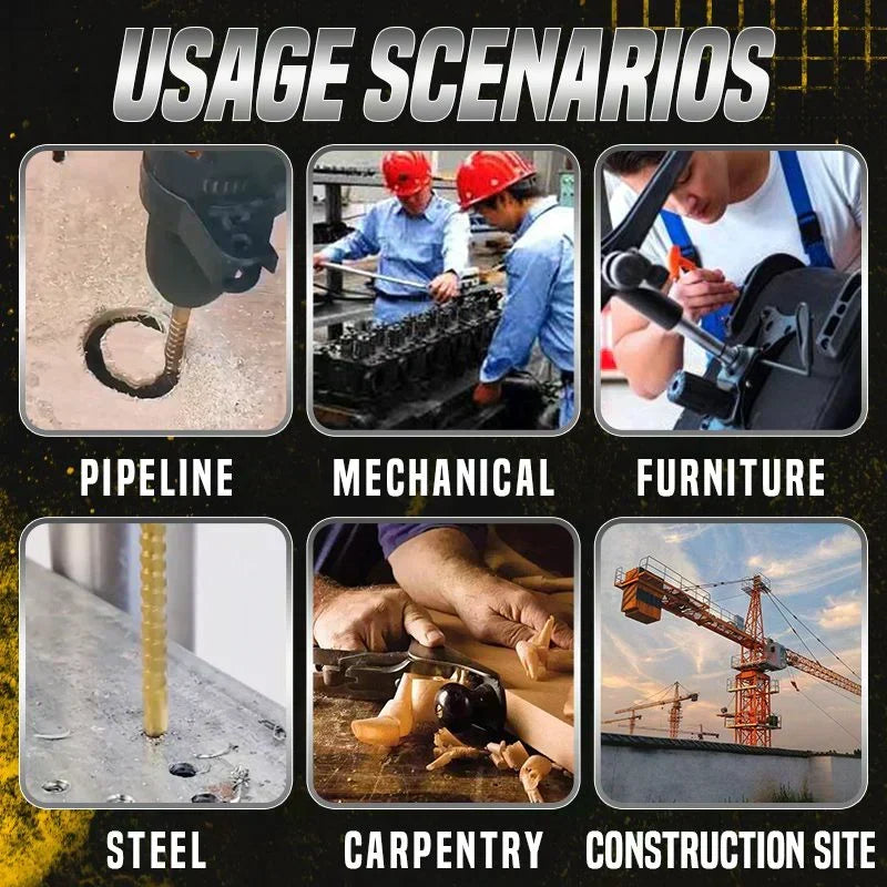 SerraBit – 🔥 ⚡ 6-Piece Titanium Serrated Drill Bit Set