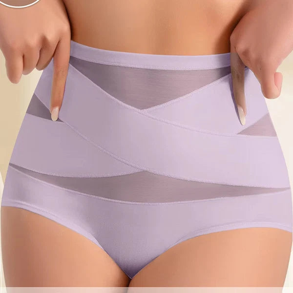 CrossSculpt Briefs – High-Waist Cross Tummy Control Panties, Plus-Size Multi-Pack
