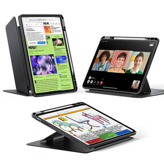 FlipMag – iPad Air 13" (2025) Magnetic Flip Case with Pencil Holder, Black