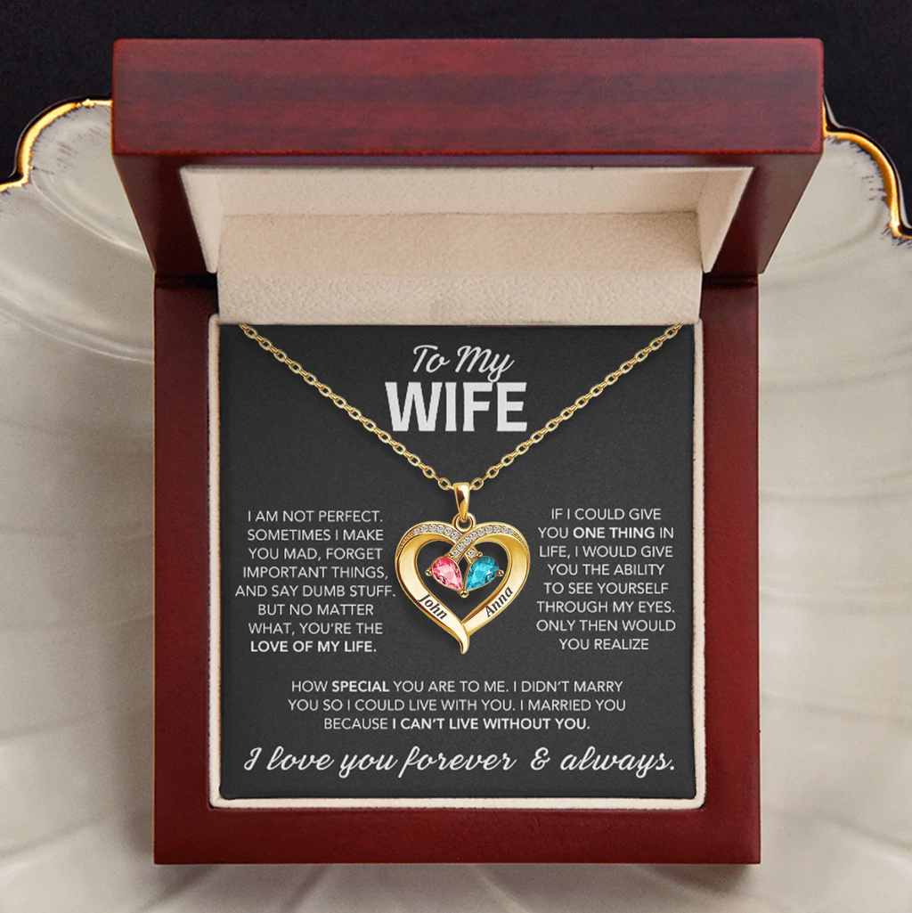 AlwaysYours – Personalized Birthstone Heart Necklace