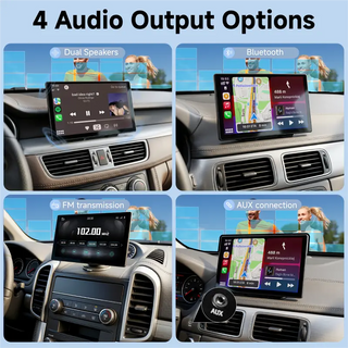 DashLink – 9" Wireless CarPlay & Android Auto Portable Touchscreen with GPS, Mirror Link, Voice Control & Rearview Camera Support