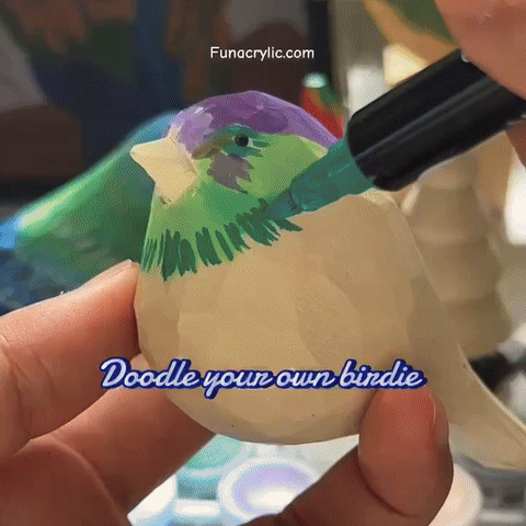 DoodleBirdie – Hand-Carved Wooden Bird & Marker Craft Kit 🦜