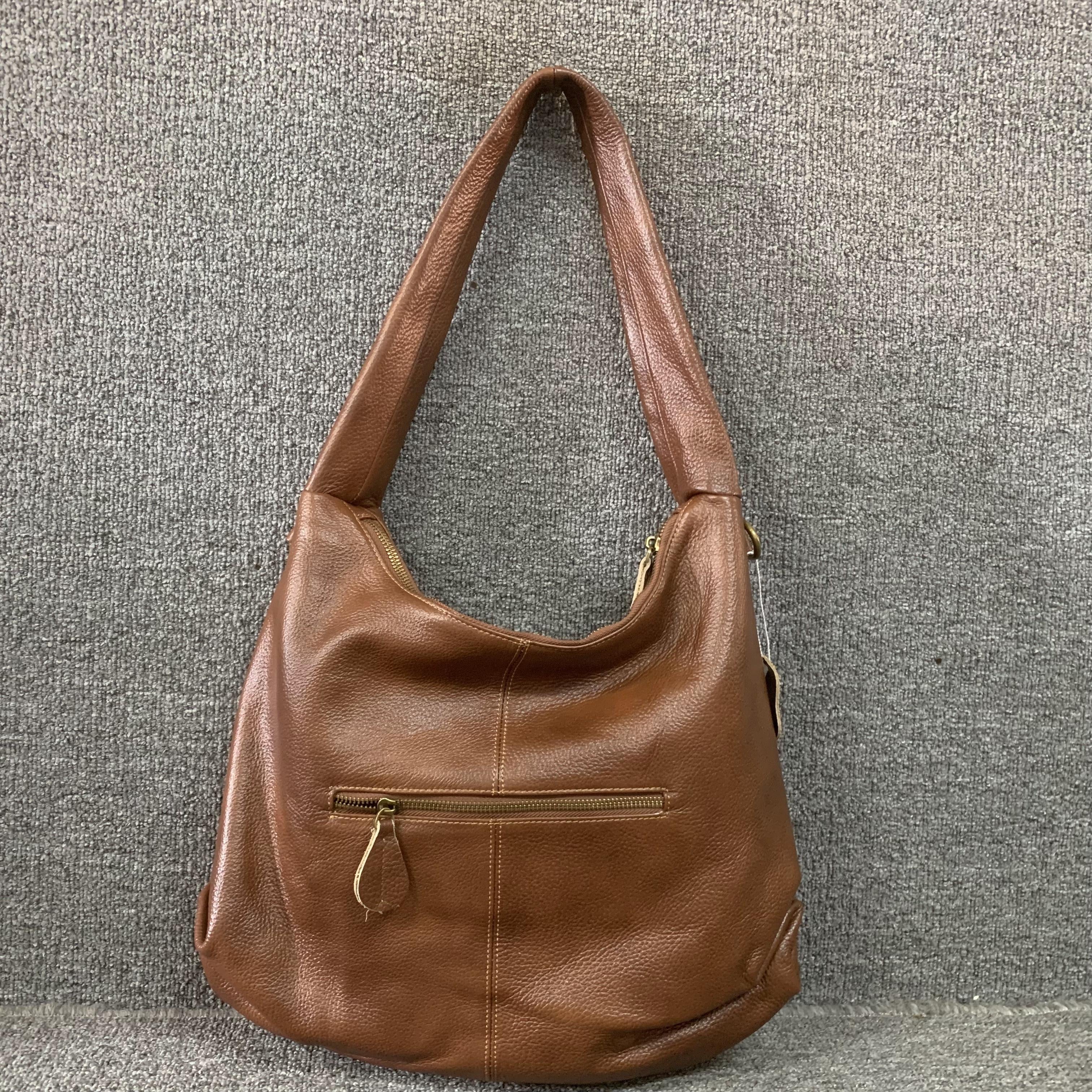 SoftDrape – Genuine Leather Hobo Tote Shoulder Bag