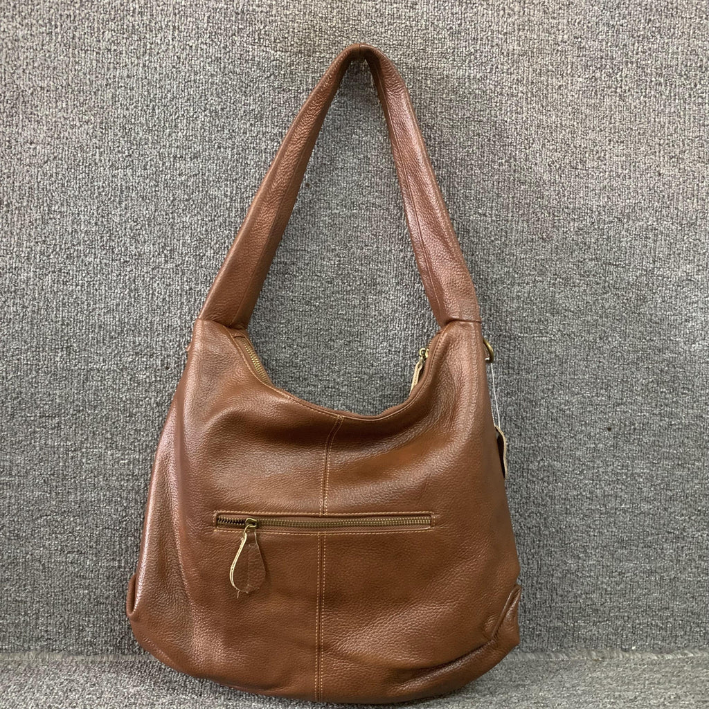 SoftDrape – Genuine Leather Hobo Tote Shoulder Bag