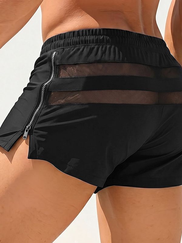 MeshMotion – Men’s Mesh-Panel Side-Zipper Shorts