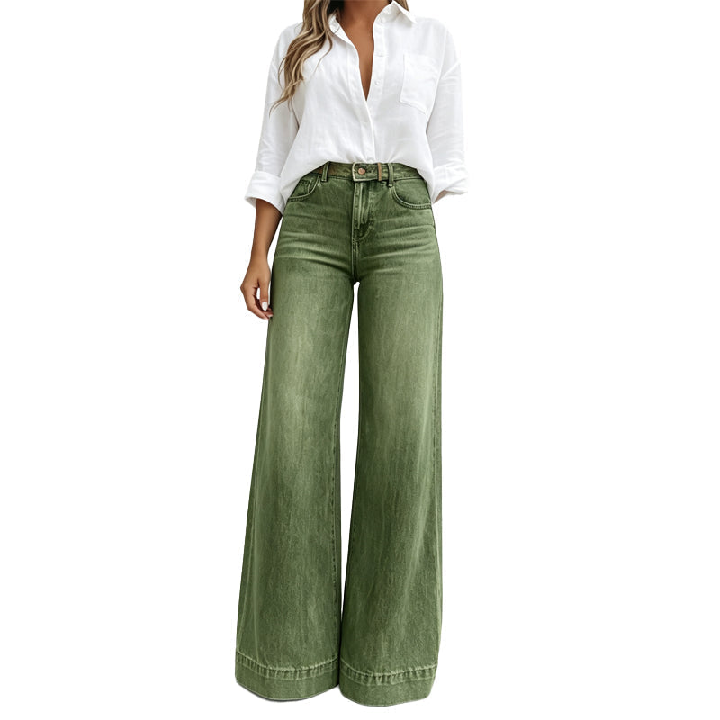 StrideLine – 👖 Women's Vintage High-Waisted Wide-Leg Jeans