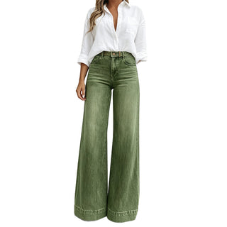 StrideLine – 👖 Women's Vintage High-Waisted Wide-Leg Jeans