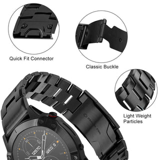 TitanLink – Luxe Titanium Link Band for Garmin QuickFit 22/26mm