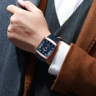 SquareMesh – Men’s Quartz Watch with Mesh Bracelet