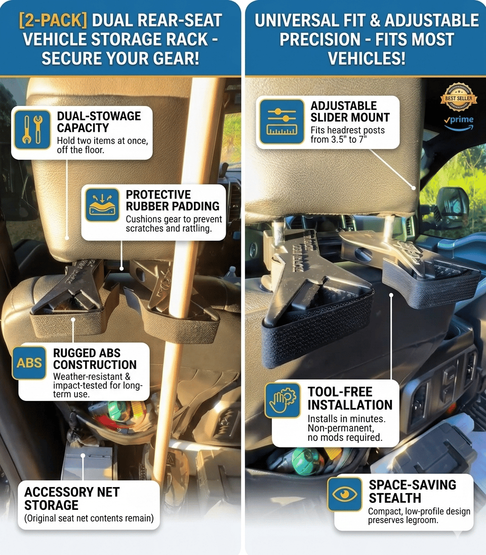 TrailStow – Universal Seat-Back Storage Rack