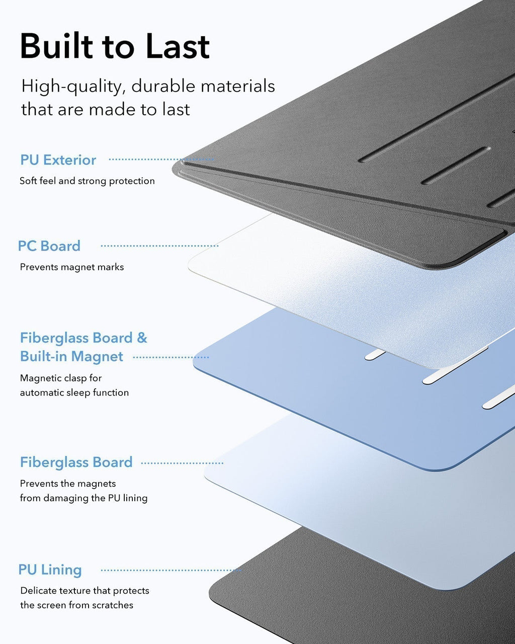 FlipMag – iPad Air 13" (2025) Magnetic Flip Case with Pencil Holder, Black