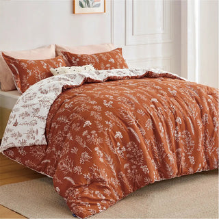 BloomNest – Reversible Botanical Floral Comforter Set with Pillow Shams