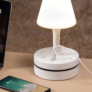 GlowDock – Bedside Lamp with Built-In Power Strip, USB and USB-C Charging