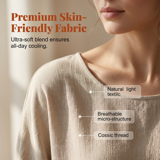 LinenBreeze – Women's Cotton Linen Half-Sleeve Top & Pants Set, Breathable & Lightweight