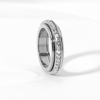 SpinCalm Ring – Rotating Crystal Ring for Anxiety Relief, Vows & Luck, Waterproof & Fade-Resistant