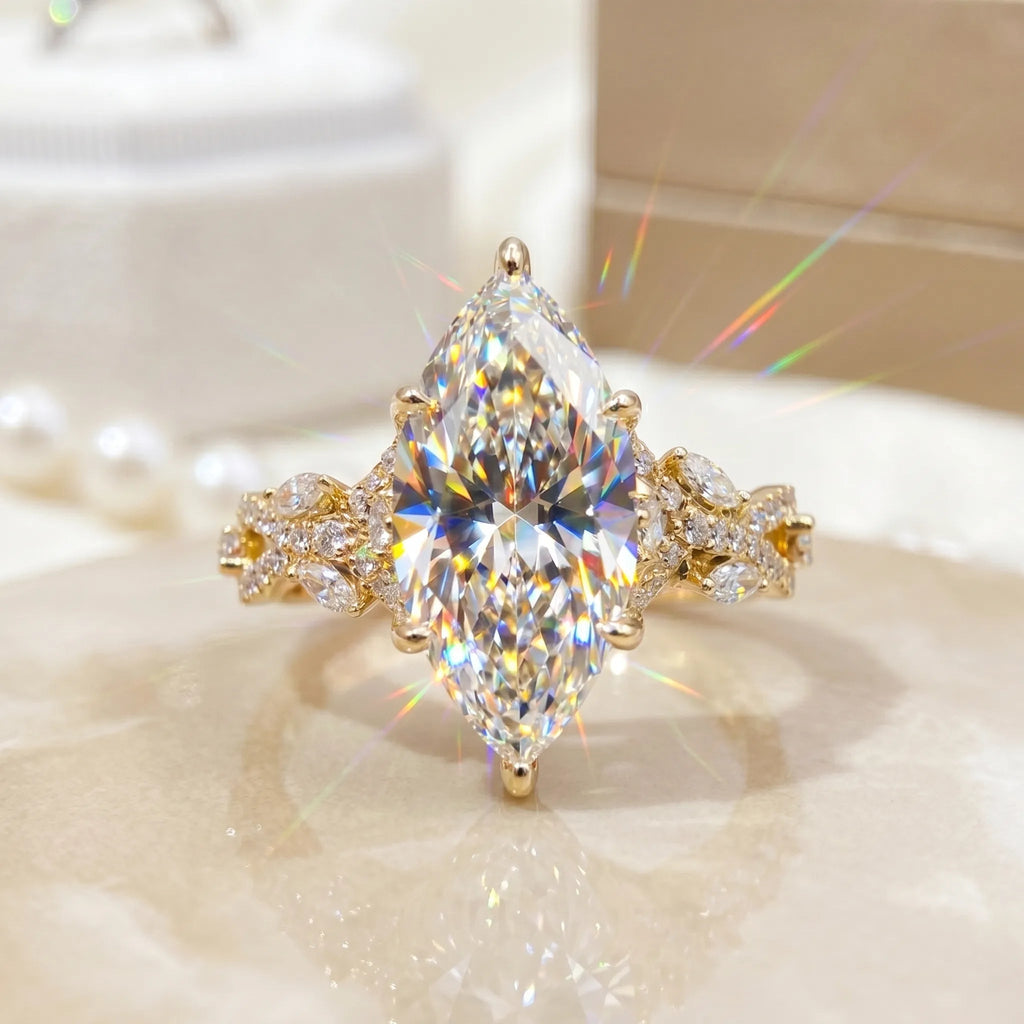 MarquiseMagic – 🔥 Vintage Marquise-Cut Vine Ring That Elongates Your Fingers
