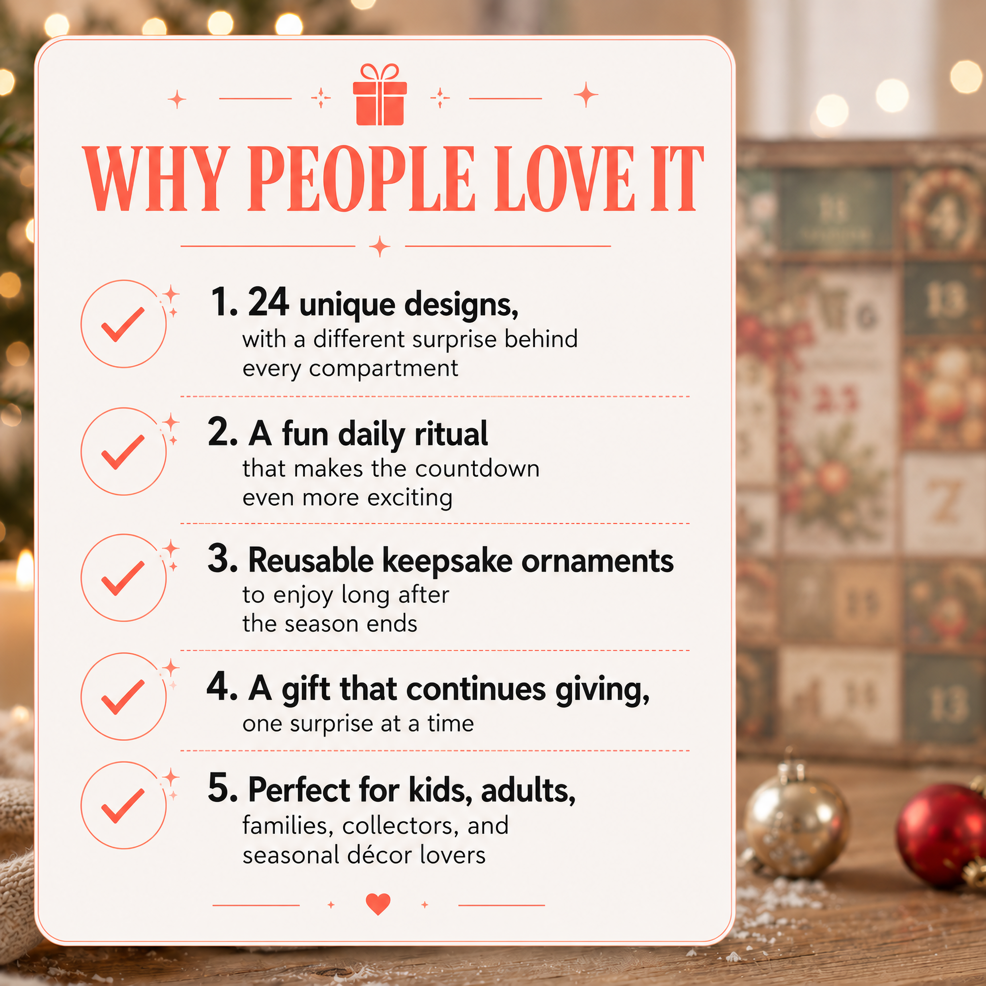 Why people love this 24-day acrylic ornament advent calendar