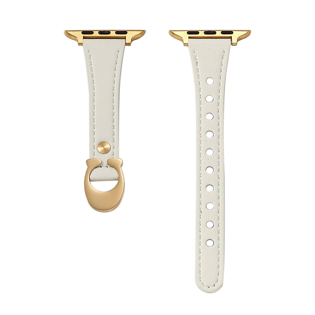 CharmCurve – Slim Genuine Leather Apple Watch Strap with Metal Charm