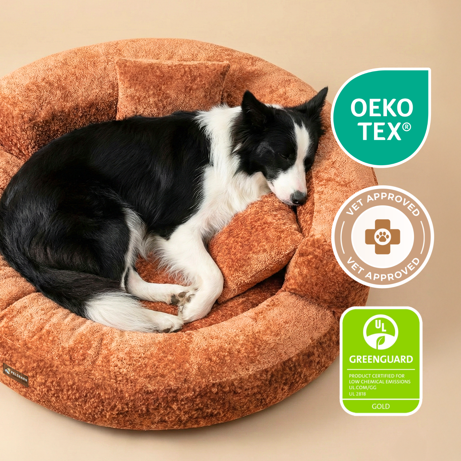 CloudNest – Orthopedic Velvet Dog Bed with Raised Bolsters