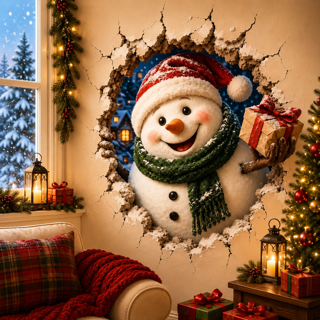 YuleBreak – 🔥 19.7 in (50.0 cm) Christmas Breaking Through the Wall Decal