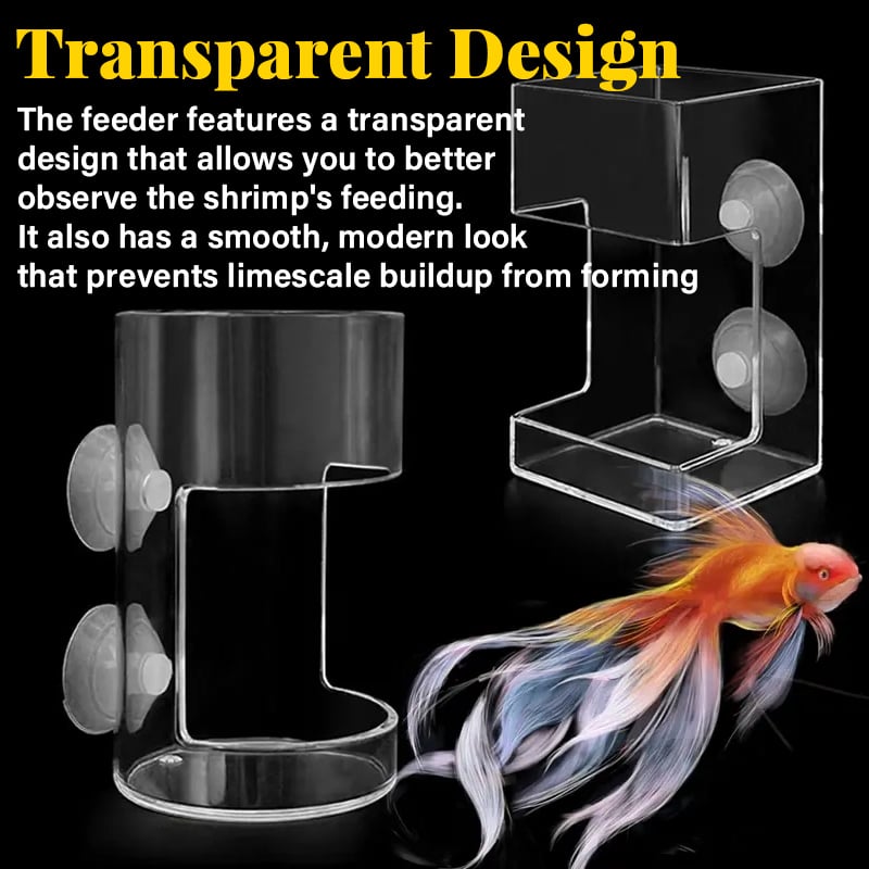 FeedDock – Clear Aquarium Feeding Ring and Tray with Suction Cups