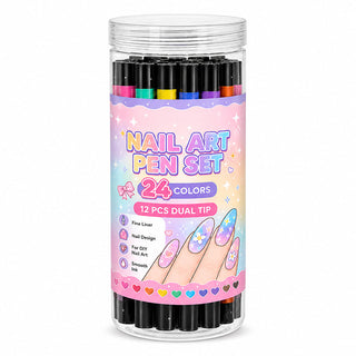 NailSketch – ⏳⏰ 24-Color Dual-Ended Nail Art Pen Set 🪄🎨