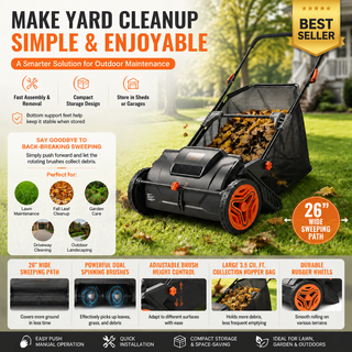 YardSweep – 🔥 Push Lawn Sweeper & Leaf Collector 🌿