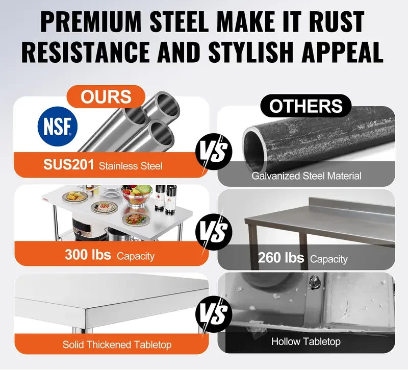 PrepFold – Stainless Steel Outdoor Prep Work Table
