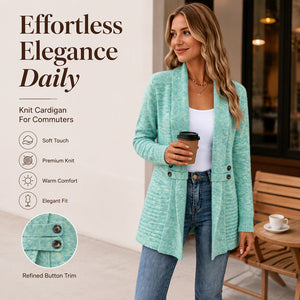 ✨KnitGrace – Women’s Double-Breasted Knit Cardigan 🤍
