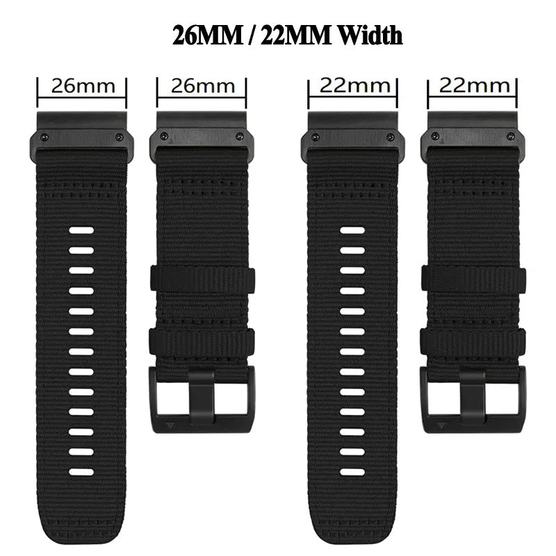 TrailWeave – Nylon Canvas Strap for Garmin QuickFit 20/22/26mm Watches