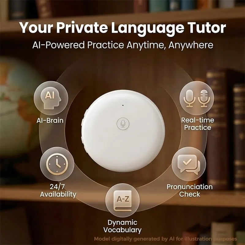 LinguaPod – 🌎 AI Wearable Translator with 165+ Language Two-Way Voice Translation, Smart Learning & Bluetooth for Travel, Work and Everyday Conversations