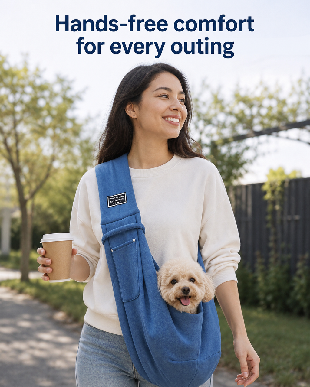 CarryNest – Hands-Free Crossbody Pet Sling Carrier for Small Dogs & Cats