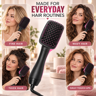 GlideAir – 🔥 2-in-1 Hot Air Brush & Hair Dryer for Fast Drying, Straightening & Everyday Styling