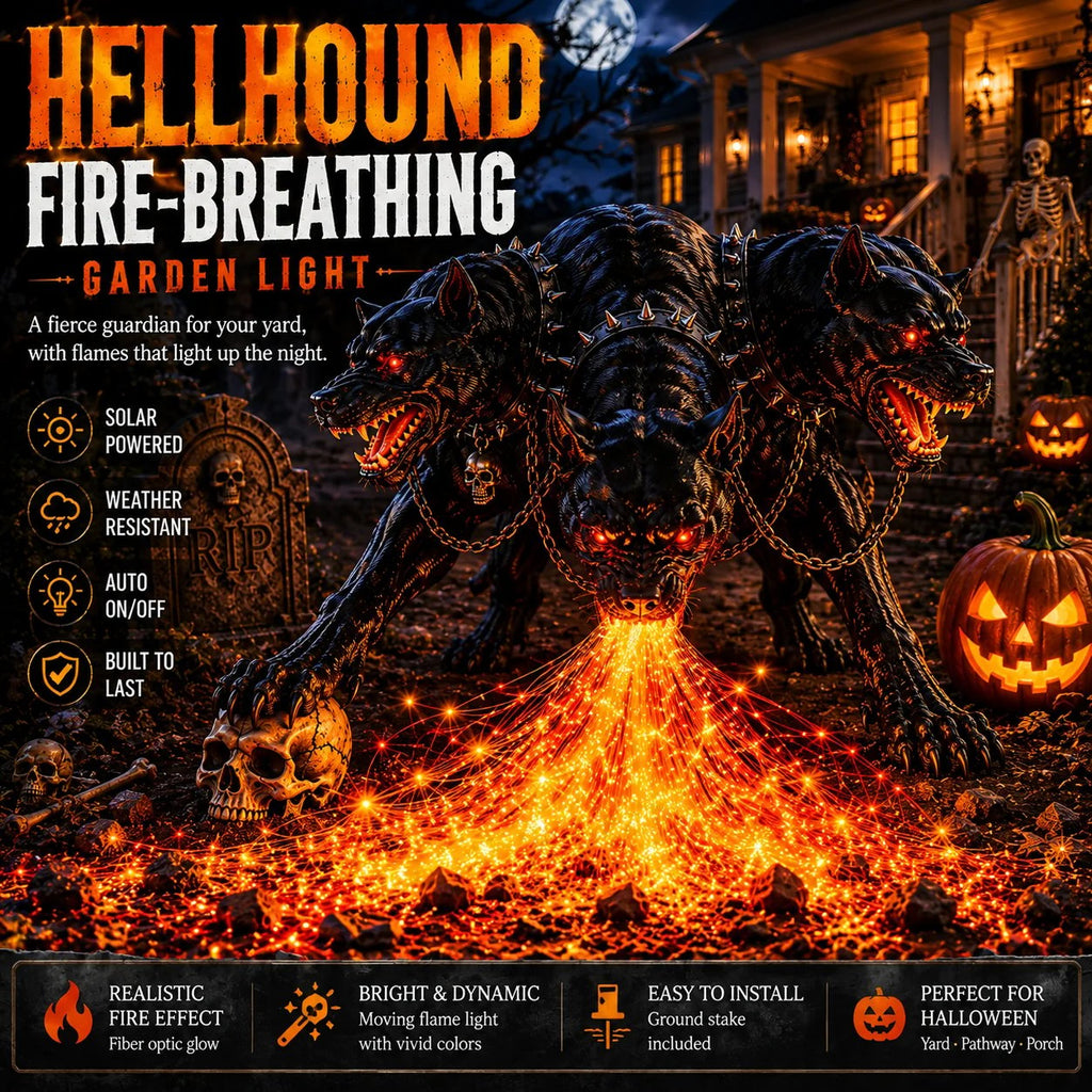 🎃 HellBlaze – Fire-Breathing Solar Halloween Garden Light