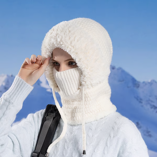 CozyHood – 💥🎁 Plush-Lined Knit Hooded Balaclava with Built-In Scarf