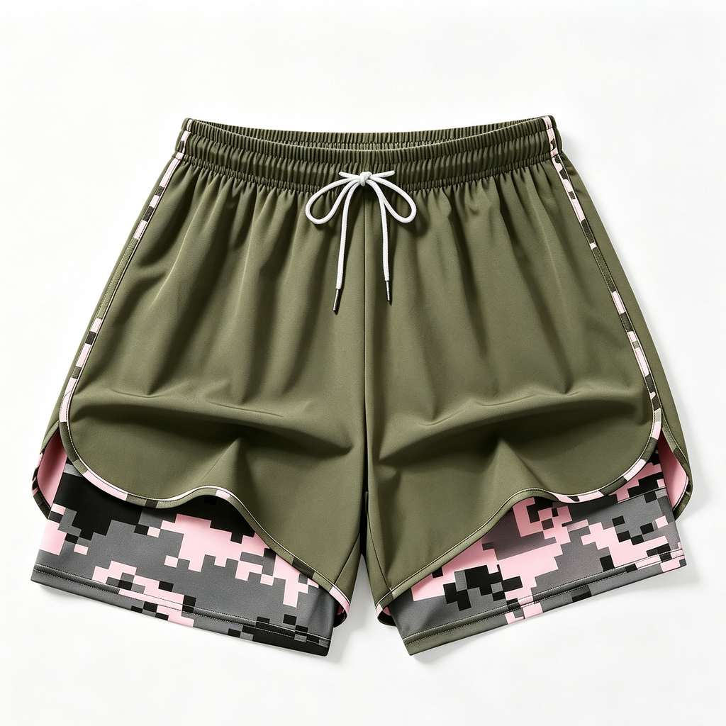 MoveEase – Women’s Double-Layer Athletic Shorts with Pockets