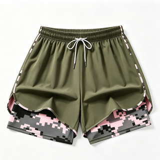 MoveEase – Women’s Double-Layer Athletic Shorts with Pockets