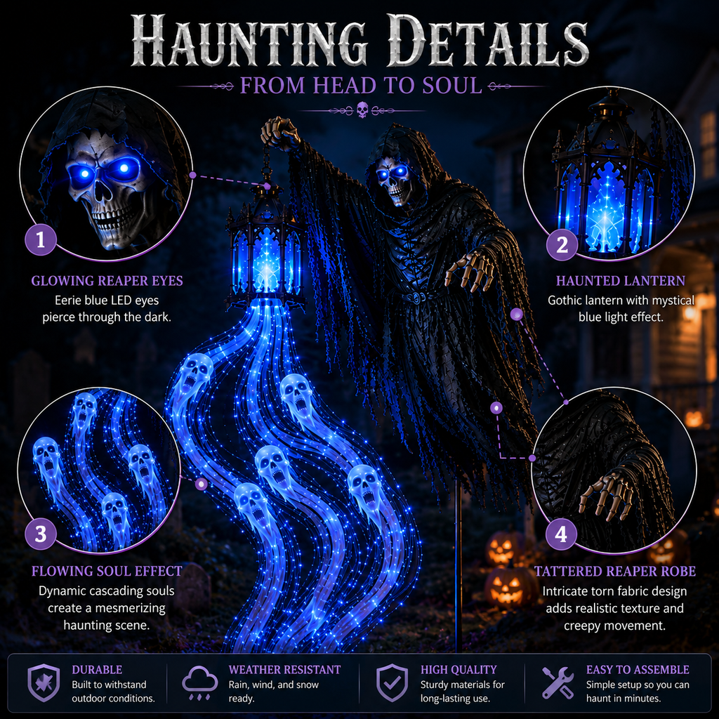 SoulHarvester – 💀 Solar-Powered Halloween Garden Light