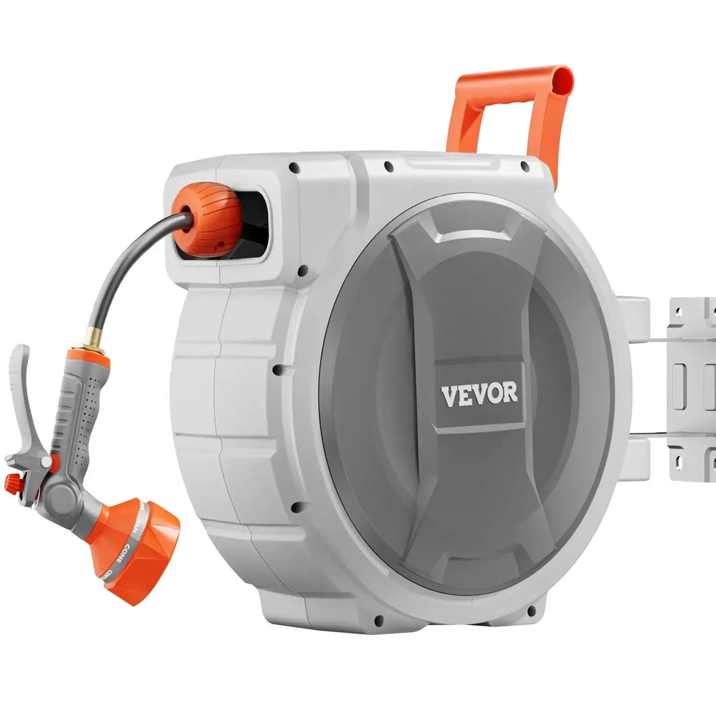 ReelReach – Retractable Wall-Mounted Garden Hose Reel with 9-Pattern Nozzle
