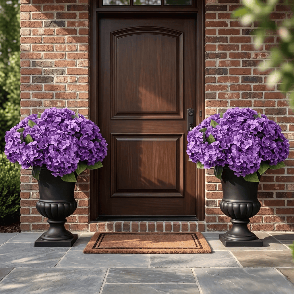 PorchBloom – 🔥🔥 Artificial Outdoor Hydrangea Flowers, UV-Resistant, Waterproof & Windproof