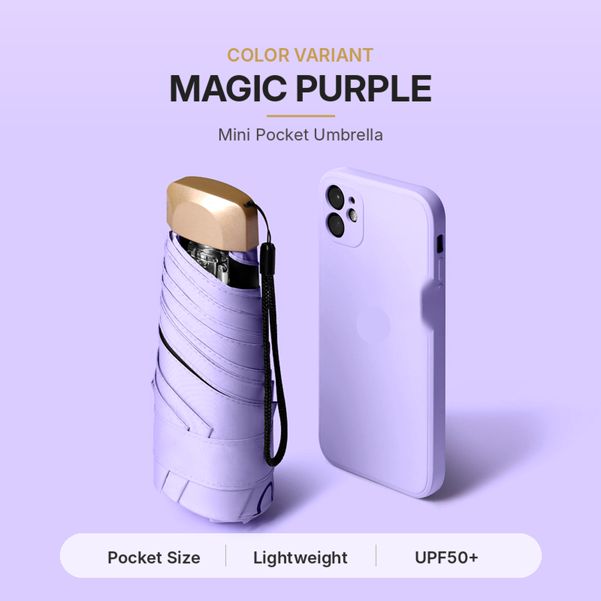 PocketHalo – Mini UV Capsule Umbrella with UPF50+ Sun Protection