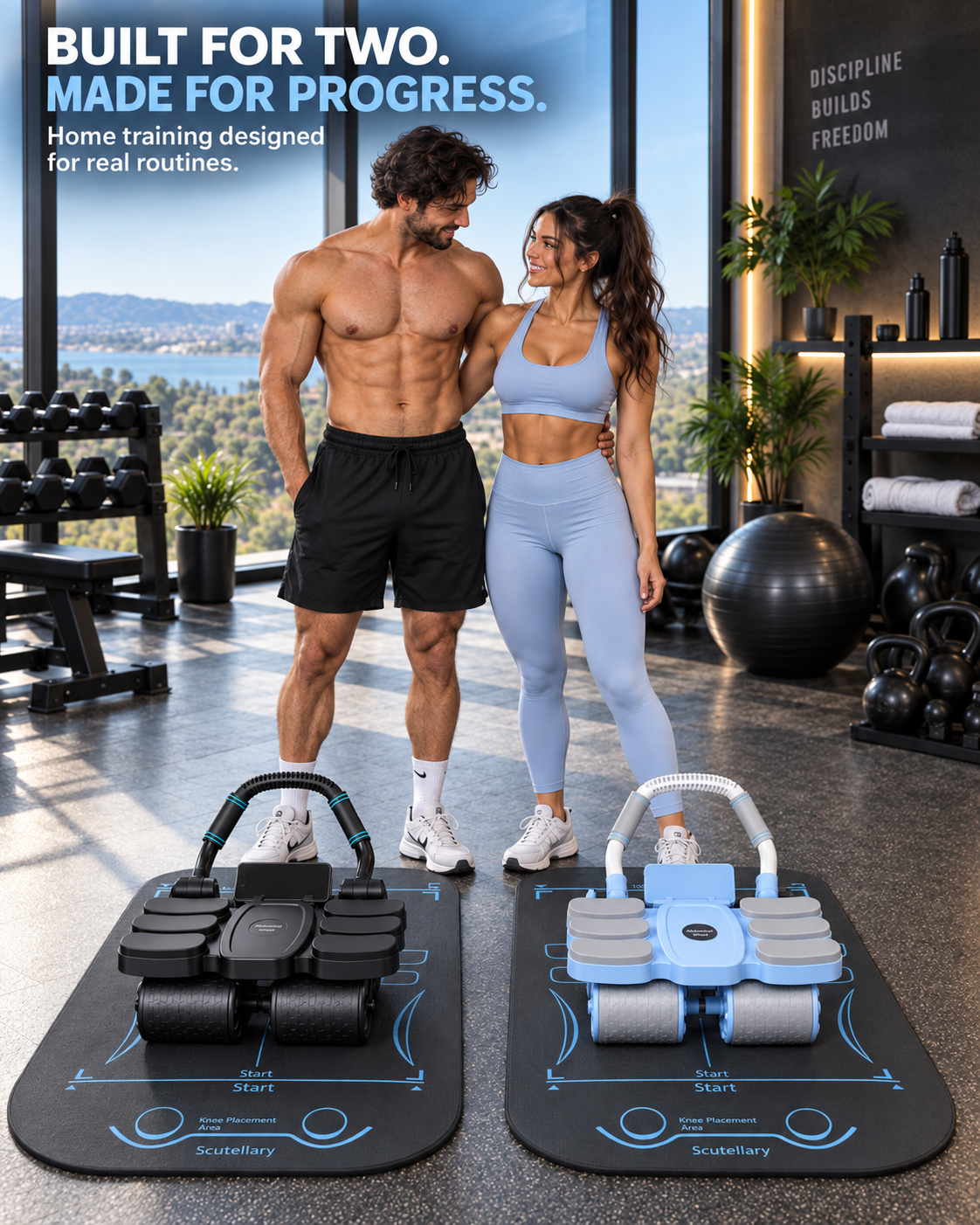 CoreRebound – Four-Wheel Smart Ab Roller with Automatic Rebound & Elbow Support