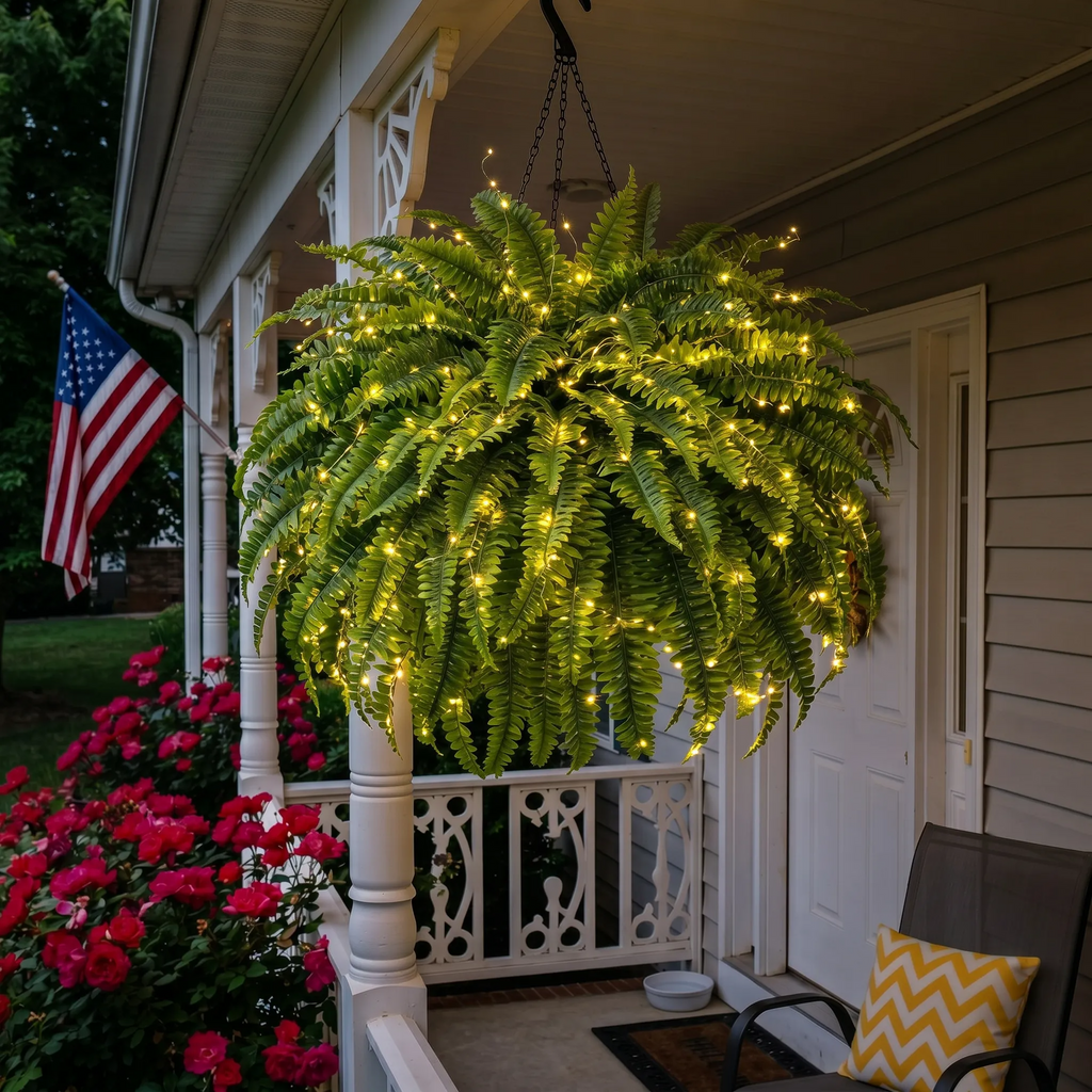 💛GlowFern – 🌿 Glowing Boston Ferns with Lights, Zero Watering, Zero Maintenance