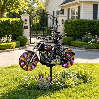 SpookRider – 🔥 Halloween Motorcycle Windmill Yard Stake 🎃🏍️