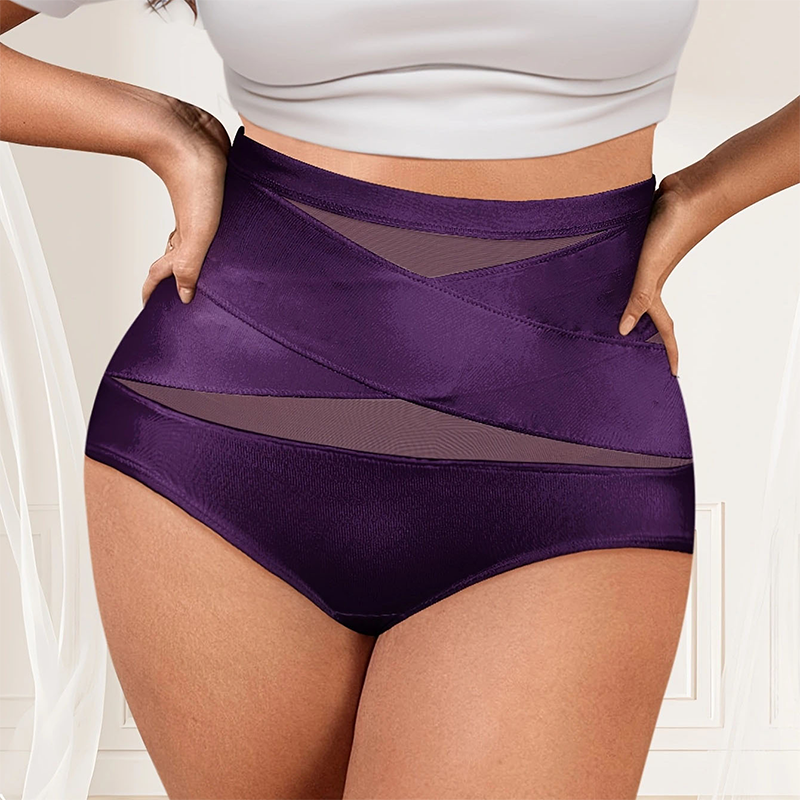 CrossSculpt Briefs – High-Waist Cross Tummy Control Panties, Plus-Size Multi-Pack