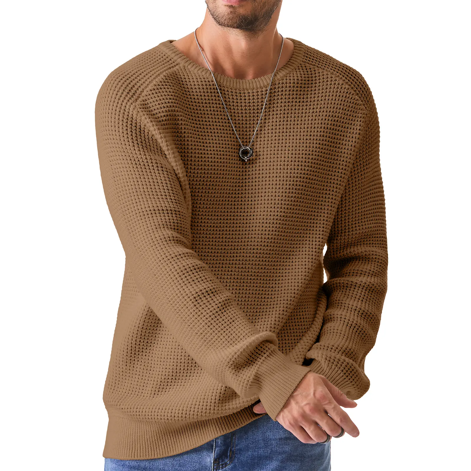 WaffleEase – Men’s Classic Crewneck Sweater