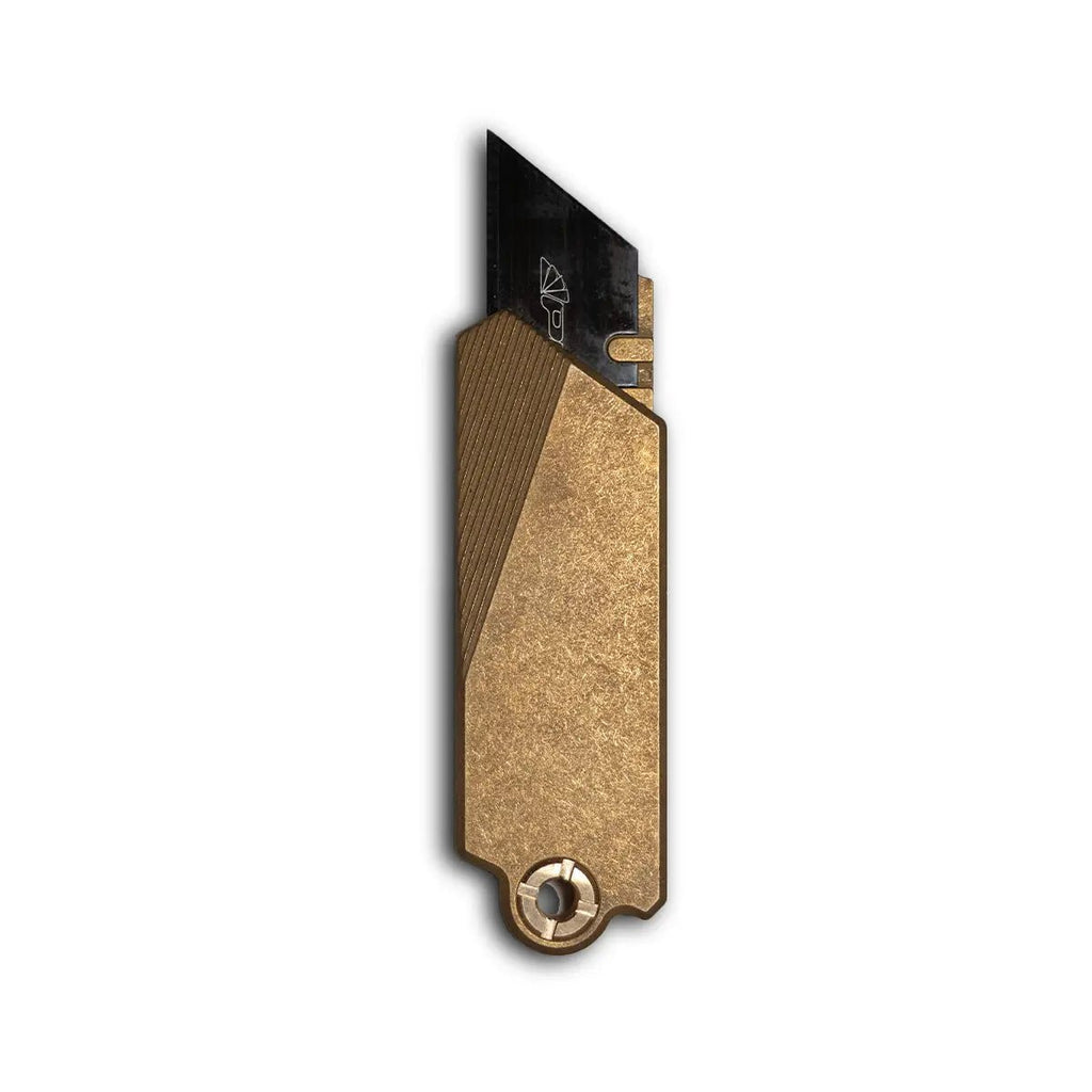 GlideCut – G9 Titanium & Brass Gravity Utility Knife