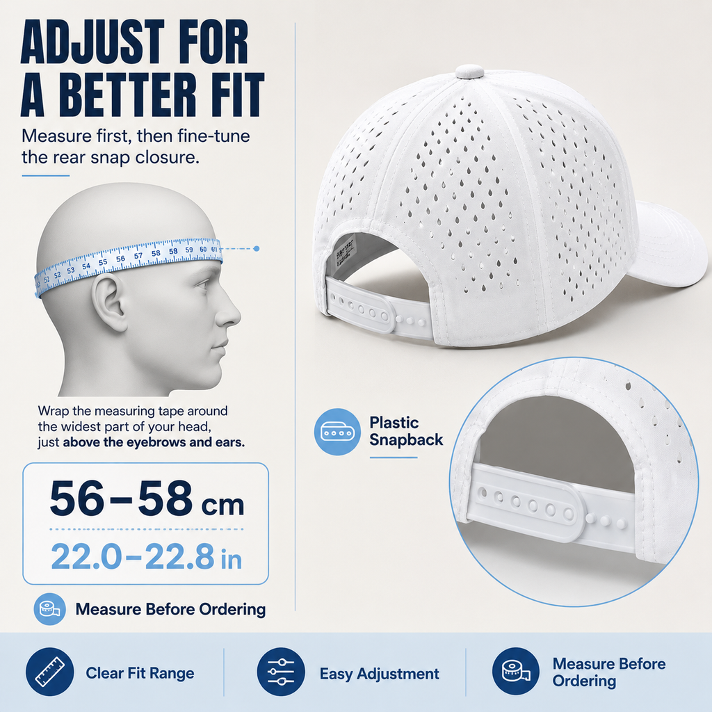 BreezeRound – Quick-Dry Perforated Golf Trucker Cap, Breathable & Adjustable