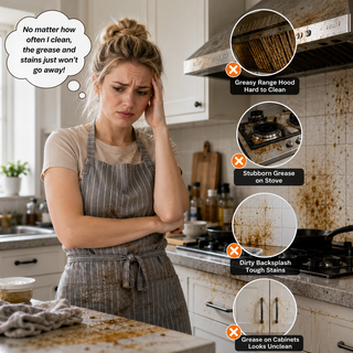 Stubborn kitchen grease and difficult kitchen cleaning
