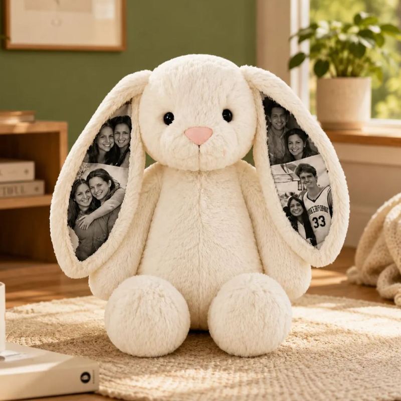 EarMemories – Custom Photo Bunny Plush with Hidden Picture Ears
